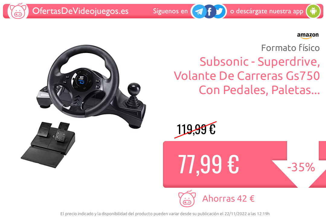 Volante de carreras Superdrive GS750